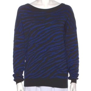 Diane von Furstenberg "Estelle" Zebra Stripe Relaxed Fit Sweater- Sz. Sm